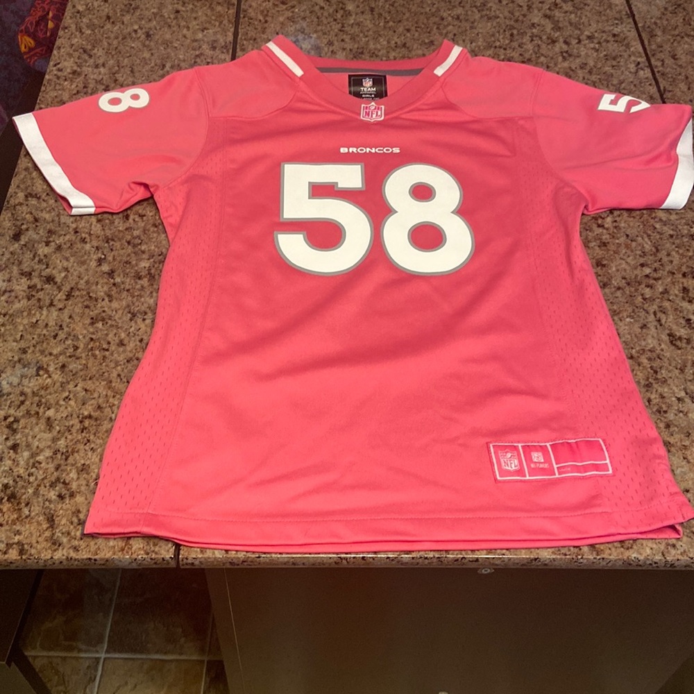 Youth XL can fit a Women’s Small Pink Denver Broncos Von Miller Jersey